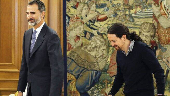 Pablo Iglesias, en una audiencia con Felipe VI