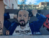 Grafiti de J.Warx sobre Pablo Iglesias