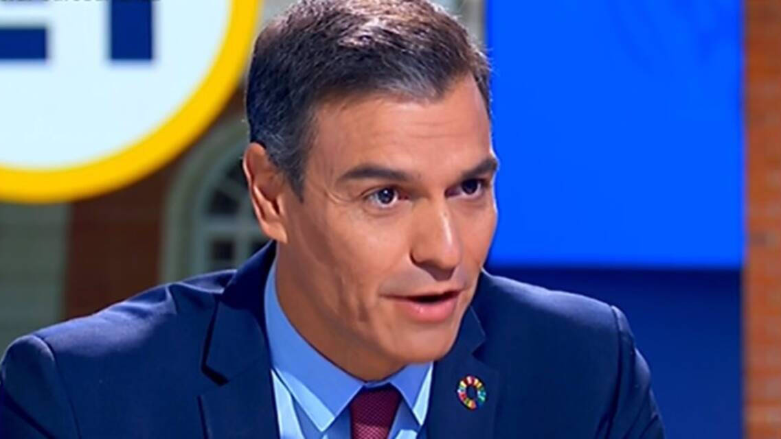 Pedro Sánchez en una entrevista en TVE