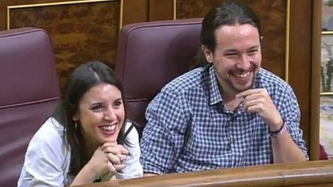 Pablo Iglesias e Irene Montero, en el Congreso