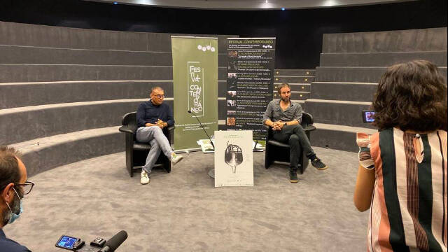 Voro García y Josep Vicent durante la presentación del Festival Contemporáneo de Alicante