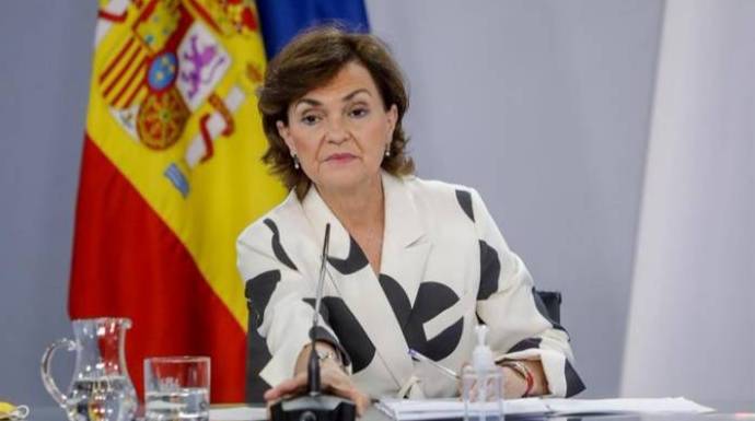 La vicepresidenta Carmen Calvo, este martes presentado su Ley de Memoria.