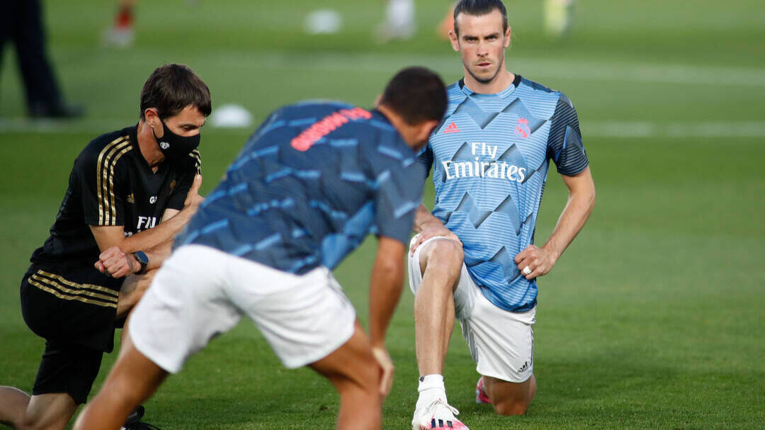 Gareth Bale, en un entrenamiento con el Real Madrid. 