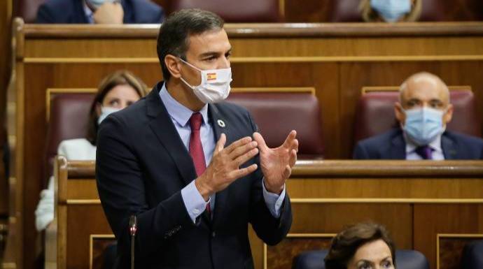 Sánchez, este miércoles en la sesión de control al Gobierno del Congreso.