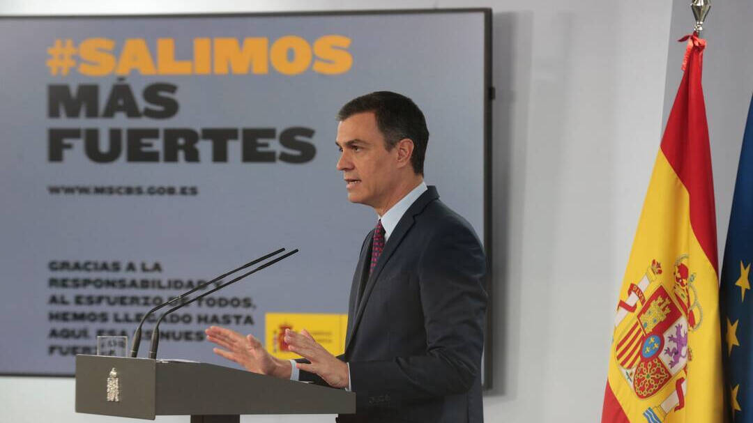 Pedro Sánchez, al anunciar el fin del Estado de Alarma