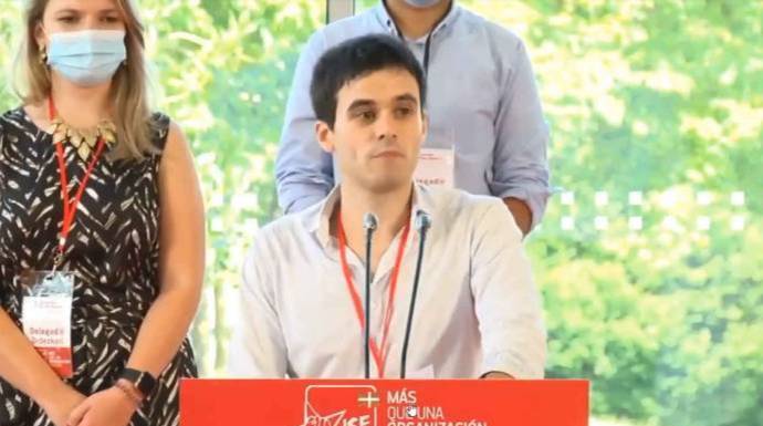 Victor Trimiño, este domingo, en su estreno como líder de las juventudes del PSE.