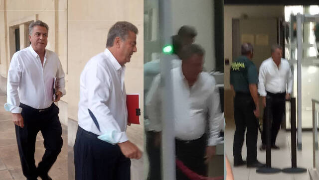 Enrique Ortiz a su llegada y entrada a la Audiencia Provincial / FOTO: O. Avellán