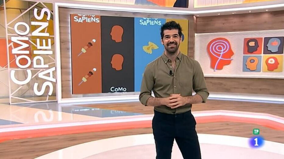 Miguel Ángel Muñoz presentando "Como Sappiens" en TVE