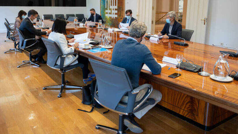 La reunión del comité de seguimiento del coronavirus presidida por Pedro Sánchez.