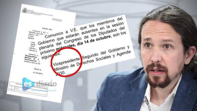 Pablo Iglesias junto al documento de "plantón" al Congreso
