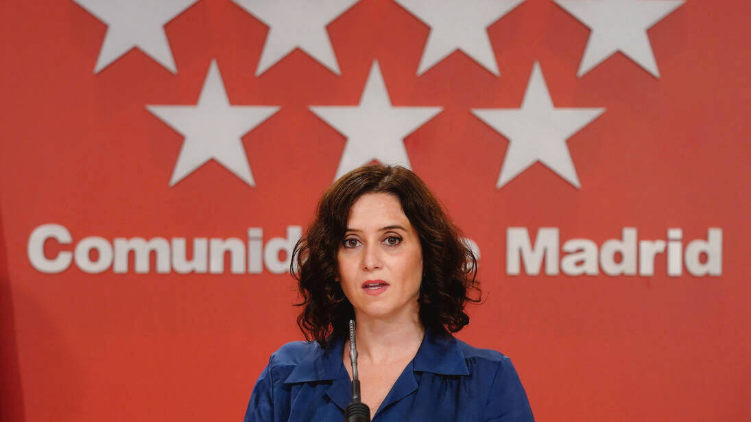 Isabel Díaz Ayuso durante su comparecencia.
