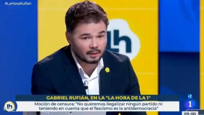 Gabriel Rufián en 'La hora de la 1' de TVE