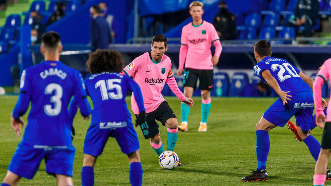 Leo Messi, en una jugada en el partido que el Barcelona perdió en Getafe. 