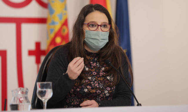 Mónica Oltra, en rueda de prensa.