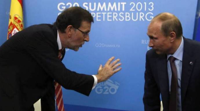 Rajoy y Putin, en una cumbre del G-20 en 2013