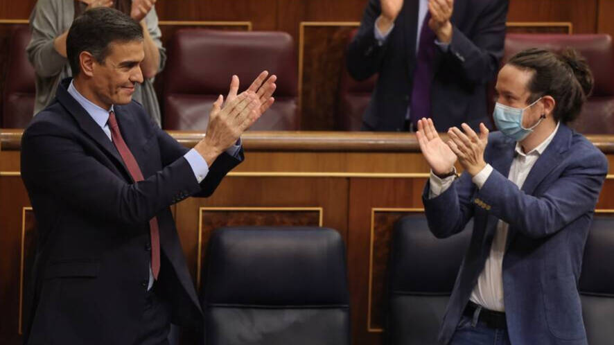 Sánchez e Iglesias, la semana pasada en el Congreso