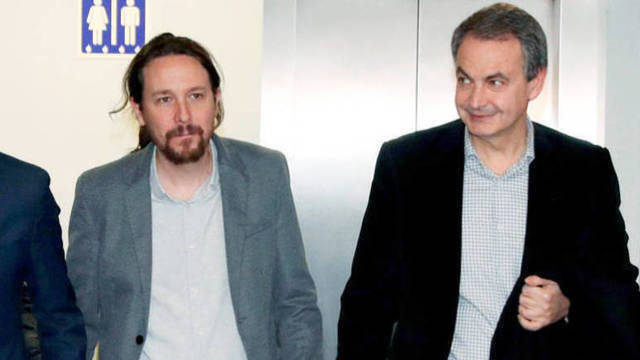 Pablo Iglesias y José Luis Rodríguez Zapatero.