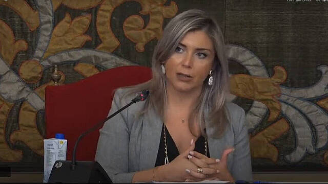 La vicealcaldesa de Alicante, Mª Carmen Sánchez, durante el Debate sobre el Estado de la Ciudad / FOTO: O. Avellán