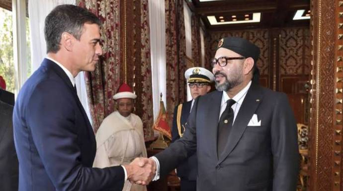 Sánchez, en su primera visita a Marruecos cuando llegó a Moncloa.