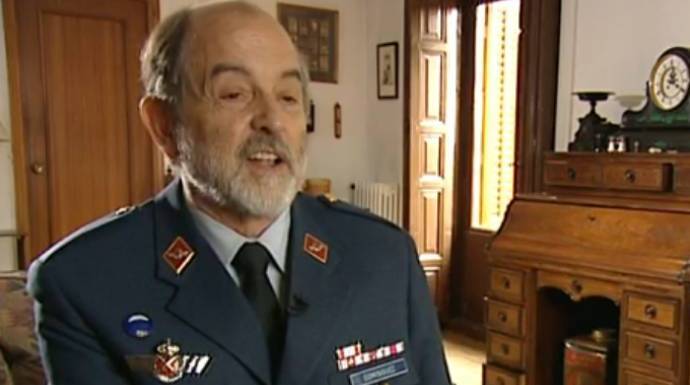 El teniente coronel Ignacio Domínguez, en un programa de TVE.