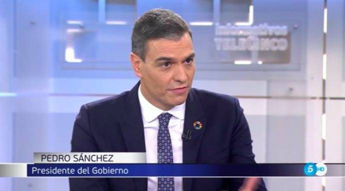 Sánchez, este miércoles en Telecinco.