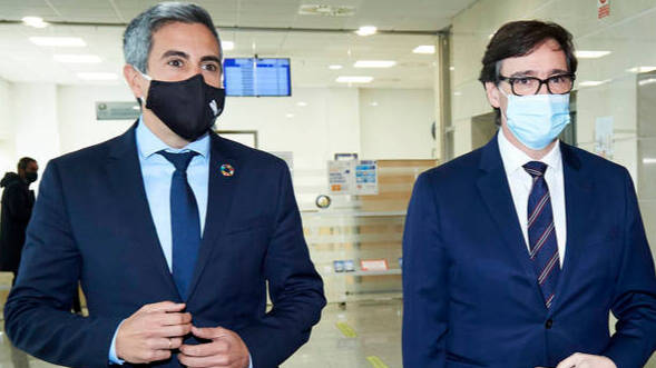 El vicepresidente de Cantabria, Pablo Zuloaga y el ministro de Sanidad, Salvador Illa