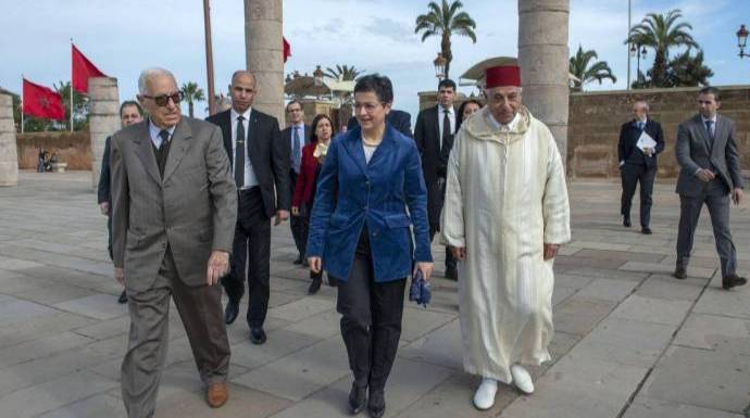 La ministra de Exteriores, en una visita a Marruecos.