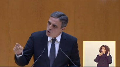 El senador del PP José Vicente Marí en el debate de este lunes.