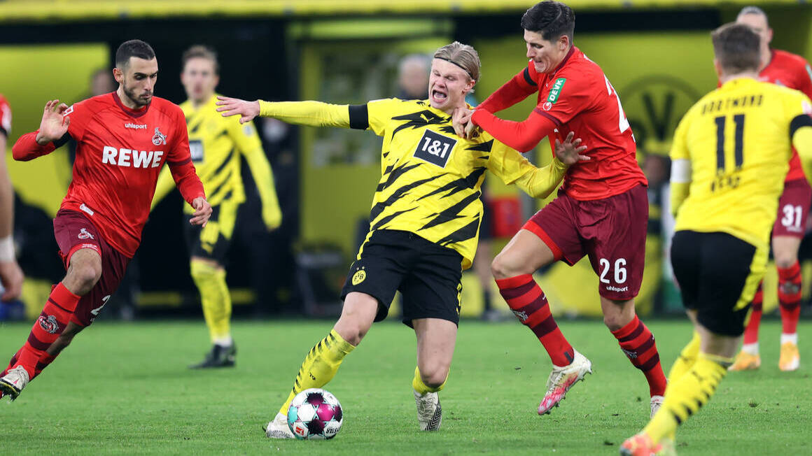 Haaland. en un partido de la Bundesliga con el Borussia Dortmund.
