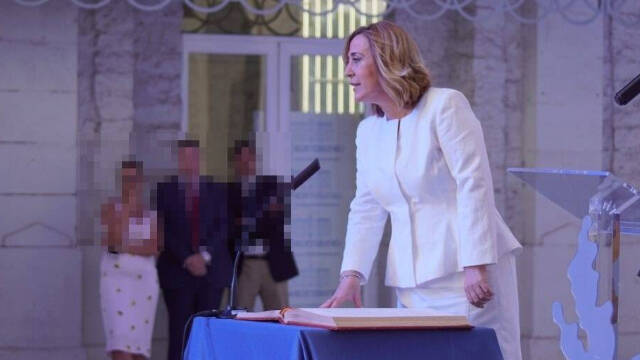 La Subdelegada del Gobierno en Alicante, Araceli Poblador, durante su toma de posesión en julio 2018