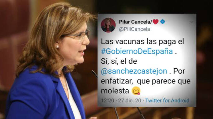 Pilar Cancela, junto a su polémico tuit