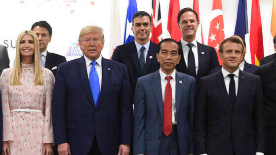 Sánchez, con Trump, en junio de 2019 en el G20