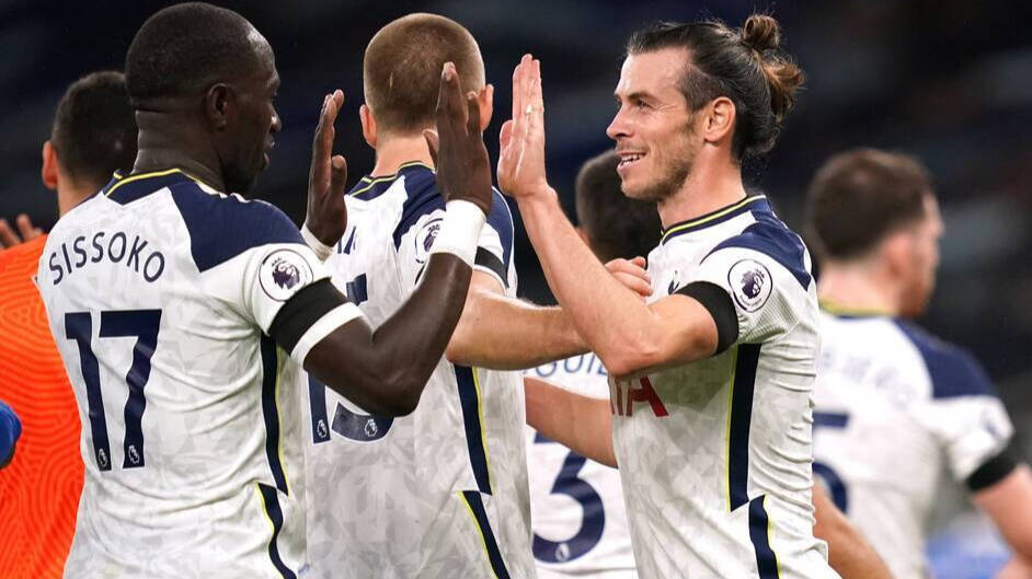 Gareth Bale, celebrando un gol con el Tottenham.