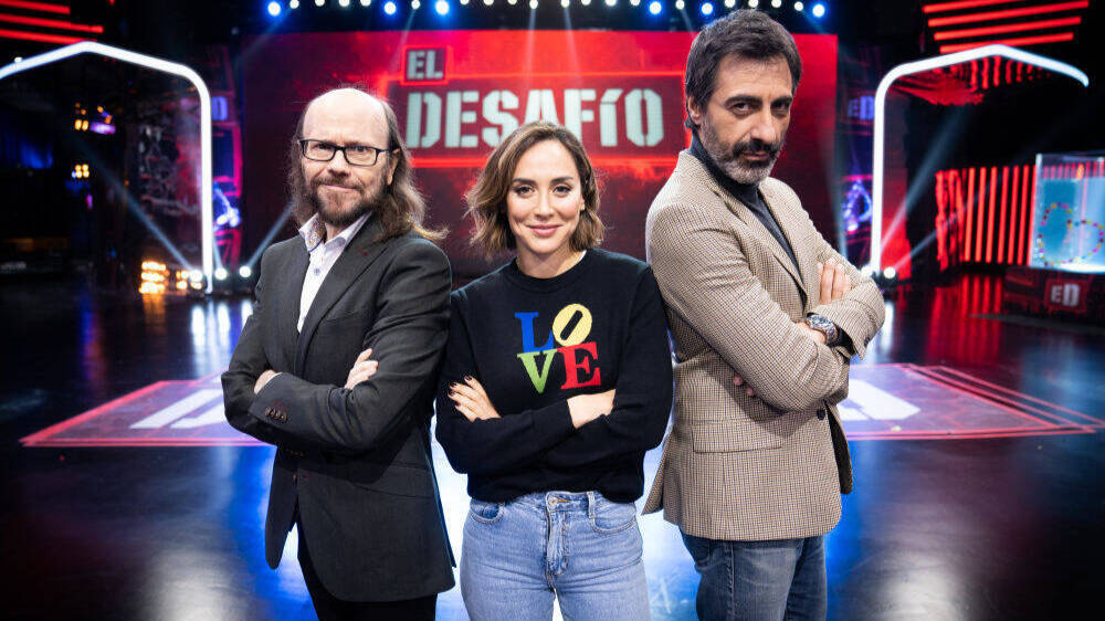 Tamara Falcó, Santiago Segura y Juan del Val, en El Desafío