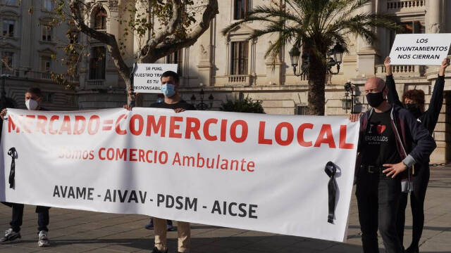 Protesta de los mercados ambulantes de Valencia