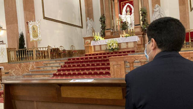 Toni Francés, alcalde de Alcoy durante la misa del ‘Jesuset del Miracle’