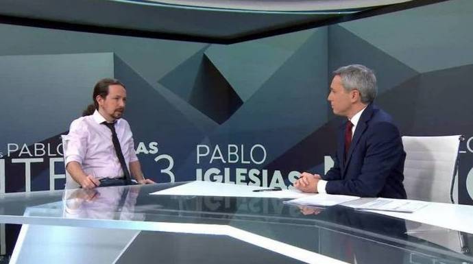 Vicente Vallés, uno de los periodistas señalados por Podemos, en una entrevista en Antena 3.