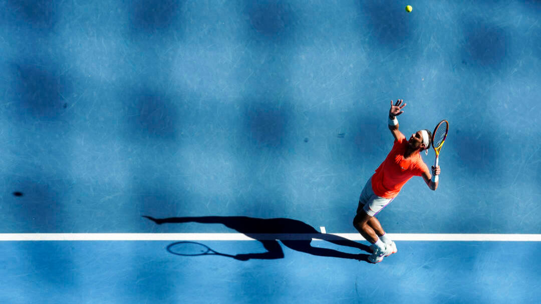 Rafa Nadal, en su primer partido en el Open de Australia. 