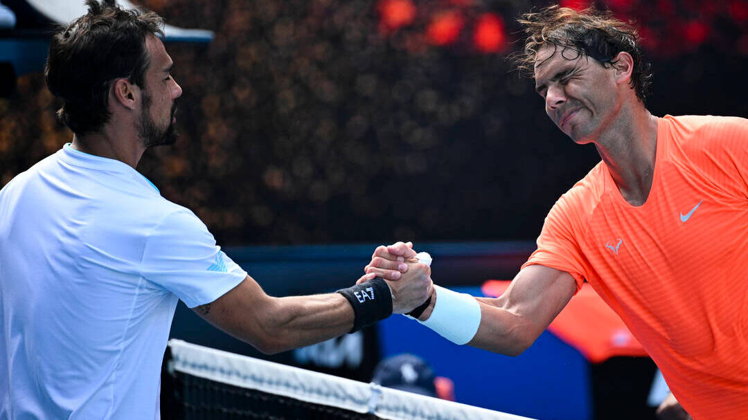 Rafa Nadal y Fabio Fognini, a  la conclusión del encuentro. 