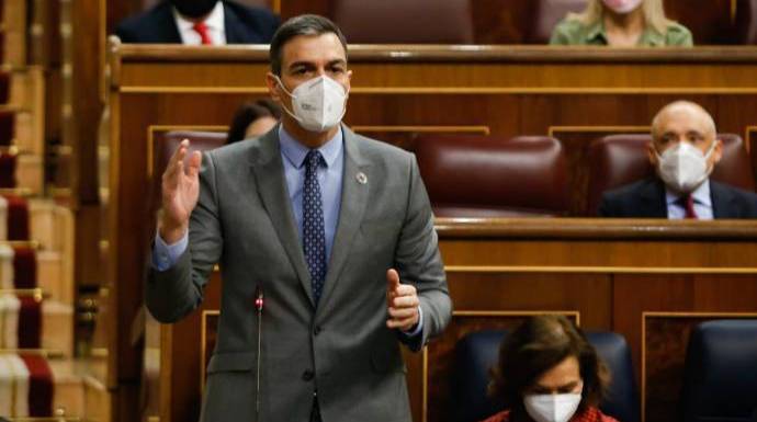 Sánchez, este miércoles en la sesión de control al Gobierno en el Congreso.