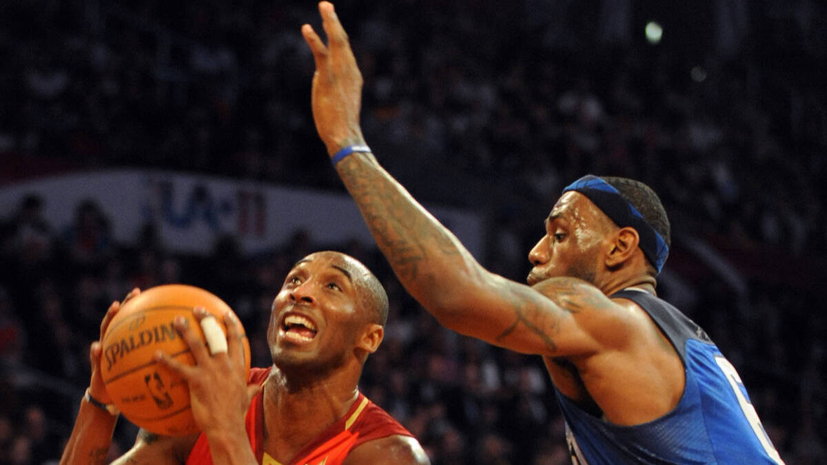 El fallecido Kobe Bryant y LeBron James, en algunos de partidos del All Star en que coincidieron. 