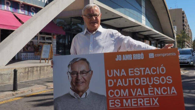 Ribó en campaña electoral de 2019 con su promesa de la Estación de Autobuses