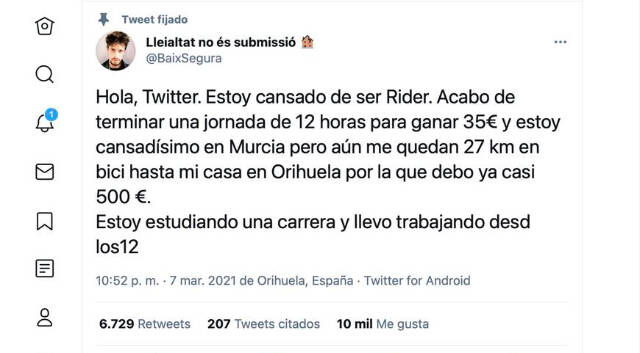 Tweet de @BaixaSegura