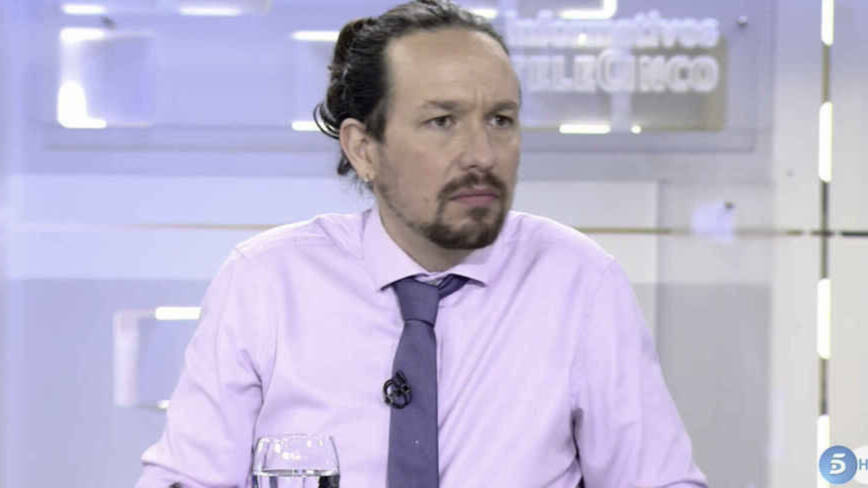 Pablo Iglesias, en Telecinco con Piqueras