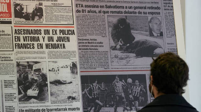 Exposición "El terror a portada. 60 años de terrorismo en España a través de la prensa" en el Centro Cultural Montehermoso de Vitoria-Gasteiz / Pablo González / Europa Press
