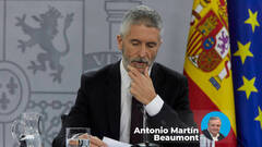 Fernando Grande-Marlaska en la mesa del Consejo de Ministros.