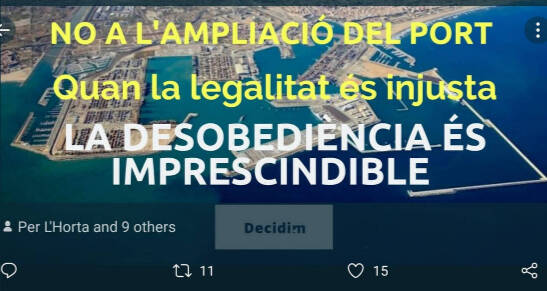 Iniciativa en contra de la ampliación del Puerto de Valencia