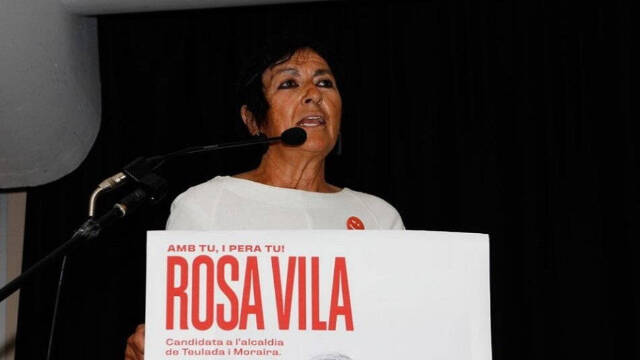 Rosa Vila, ex alcaldesa de Teulada, en un mitin de Compromís