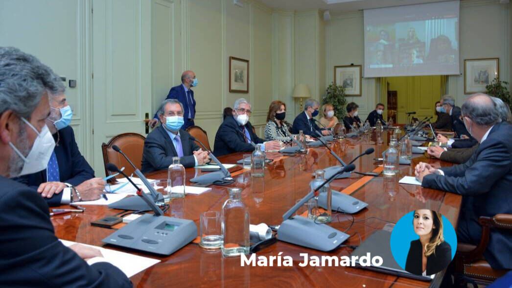 Carlos Lesmes, en una reunión de pleno del CGPJ.