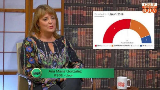 La alcaldesa de Llaurí en una intervención en Ribera TV